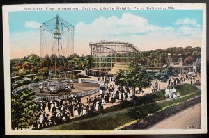 Vintage Postcard 1915-1930 Liberty Heights Amusement Pak, Baltimore, Maryland MD