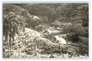 Hanabanilla Waterfall Cienfuegos Cuba Real Photo RPPC Postcard (D17)