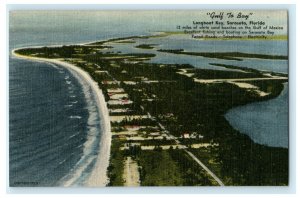 c1940's Longboat Key Sarasota Florida FL Gulf to Bay Advertising Postcard