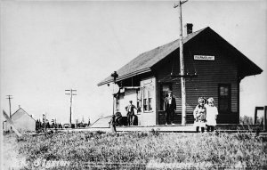 Fairmount ME Railroad Station Train Depot in 1922 Real Photo Postcard