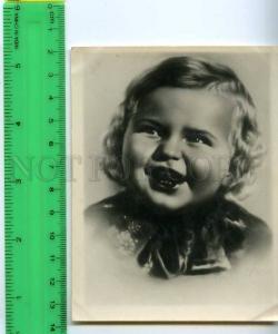 222127 USSR RUSSIA children smiling girl Old photo postcard