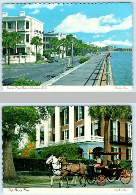 2 Postcards CHARLESTON, S.C. ~ High Battery Home - EAST of HIGH BATTERY 4 x 6