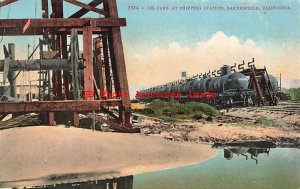 CA, Bakersfield, California, Oil Train Cars at Shipping Station,Mitchell No 2384