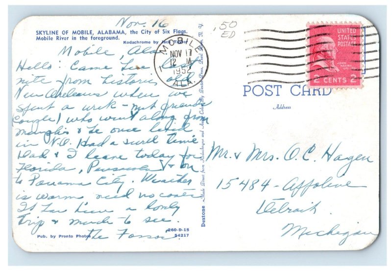 Vintage Mobile Alabama Postcard P132E