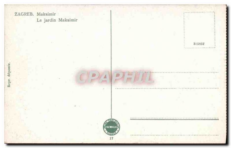 Old Postcard Zagreb Maksimir