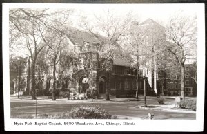 Vintage Postcard 1930-1945 Hyde Park Baptist Church, Chicago (IL) RPPC