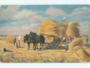 Divided-Back HORSE SCENE Great Postcard AA9419