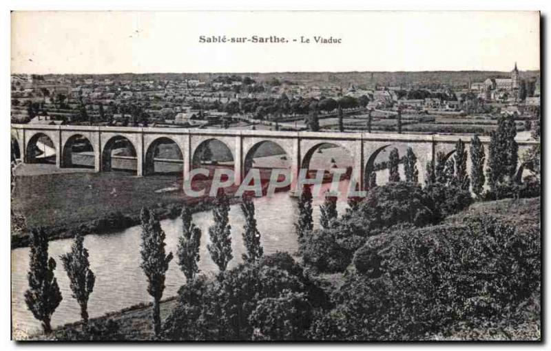 Old Postcard Sable Sur Sarthe The Viaduct