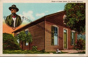 Home of Jesse James St. Joseph MO Postcard PC321