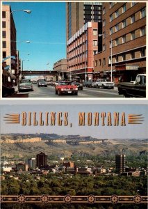 2~4X6 Postcards Billings, MT Montanan FIRST AVENUE NORTH Street Scene~BIRD'S EYE