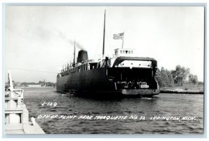 1947 City Of Flint Pere Marquette No. 32 Ferry Ludington MI RPPC Photo Postcard 