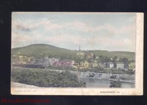 SUSQUEHANNA PENNSYLVANIA BIRDSEYE VIEW VINTAGE POSTCARD PA.