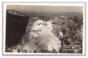 Keystone South Dakota Mt. Rushmore Memorial Aerial View Postcard RPPC Real Photo