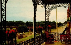 Front Street Natchitoches Prudhomme Bldg Cane River La. Vtg ChromePostcard 