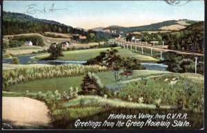Vermont MIDDLESEX VALLEY from C.V.R.R. Green Mountain State pm1905 Und/B