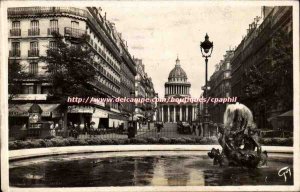 Paris Old Postcard Pantheon and Rue Soufflot