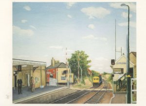 Saxmundham Train Station Suffolk 1960s Painting Postcard