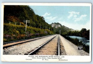 St. Paul Minnesota MN Postcard Along Mississippi River Scenic Line c1910 Vintage