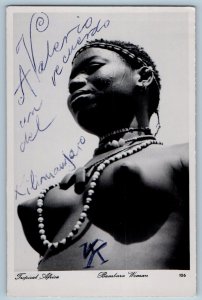 Tropical Africa Bamboo Woman Kilamanjaro Ghana RPPC Photo Vintage Postcard