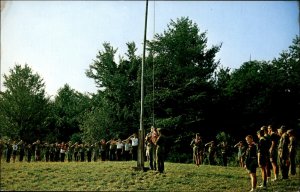 Oswego New York Boy Scouts Formal Flag Ceremony c1950-60s Vintage Postcard