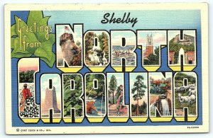 Postcard NC Shelby Large Letter Greetings from Shelby North Carolina