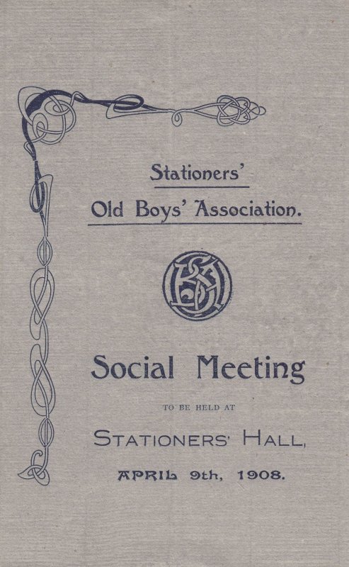 Stationers Old Boys Association Antique 1908 Musical Hall Old Theatre Programme