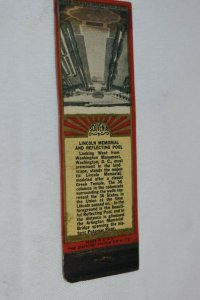 Lincoln Memorial and Reflection Pool Washington DC 20 Strike Matchbook Cover