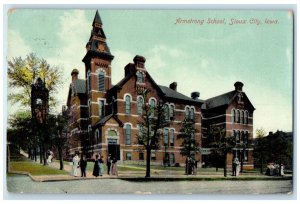 1910 Armstrong School Exterior Building Sioux City Iowa Vintage Antique Postcard