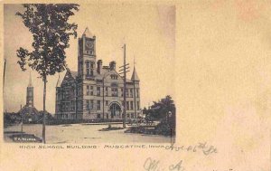 High School Building Muscatine Iowa 1910c postcard