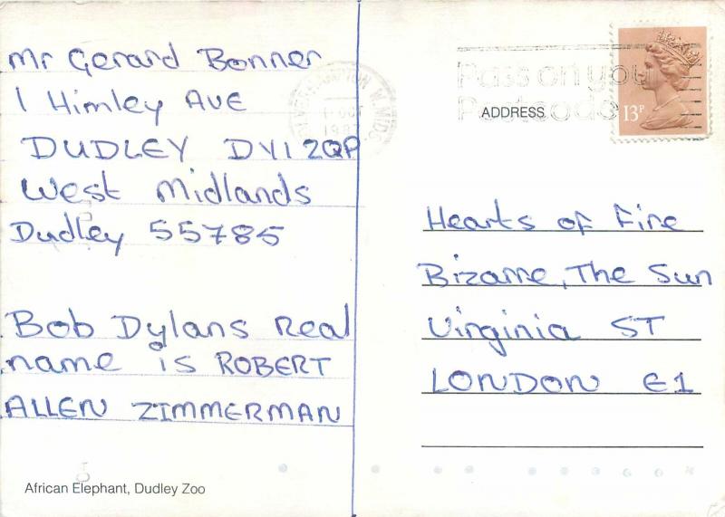 Dudley Zoo african elephant postcard