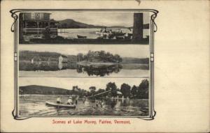 Fairlee VT Lake Morey Scenes c1910 Postcard