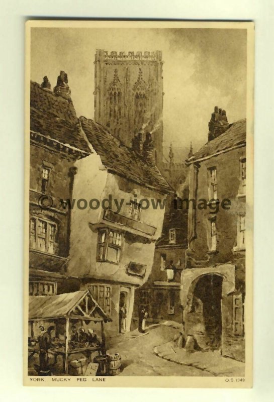 tp6979 - Yorkshire - Artists Impression of Mucky Peg Lane, in York  - Postcard
