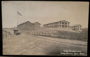 Vintage Postcard 1917 Camp Headquarters, Camp Devens, Ayer, Massachusetts (MA)