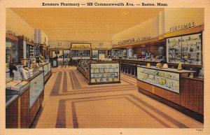 Boston Massachusetts Kenmore Pharmacy, Interior, Color Linen Vintage PC U7633