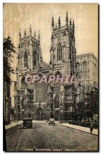 Old Postcard York Minster West Front