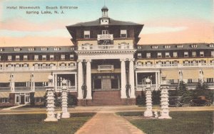 Hotel Monmouth, Beach Entrance, Spring Lake, NJ, Early Hand Colored Postcard
