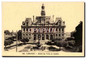 Limoges Postcard Old City Hall and Garden