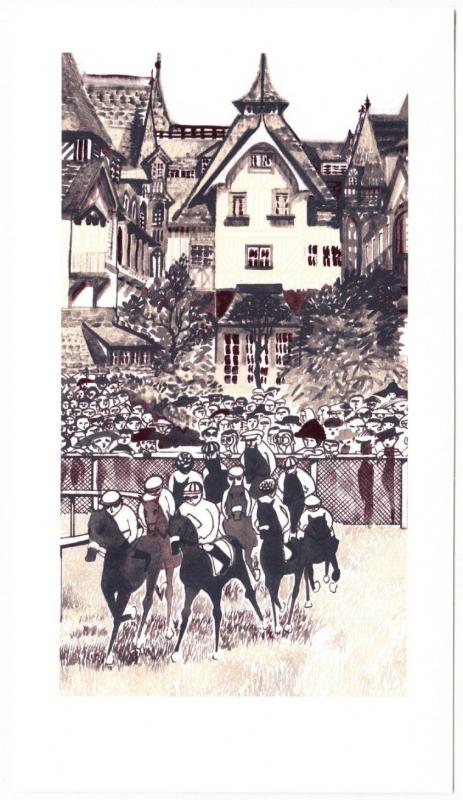 Deauville France Jumbo Postcard by Ruben Toledo