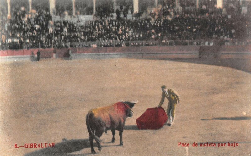 US3093 Spain Gibraltar Bull Fight Postcard corrida