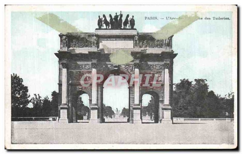 Old Postcard Paris The Arc de Triomphe and the Tuileries