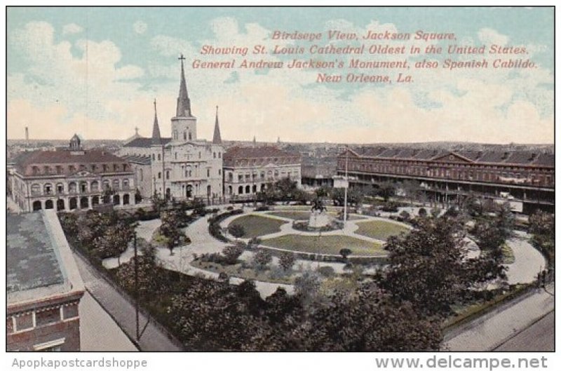 Louisiana New Orleans Birds Eye View Jackson Square