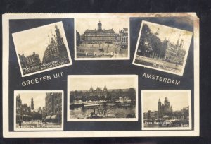 RPPC AMSTERDAM NETHERLANDS MULTI VIEW VINTAGE REAL PHOTO POSTCARD