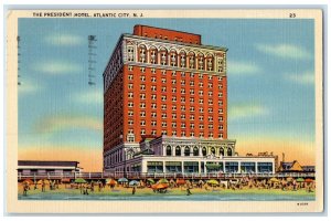1945 The President Hotel Exterior Atlantic New Jersey NJ Posted Beach Postcard