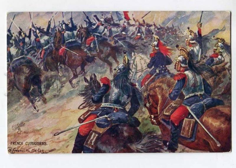 264583 Napoleon War FRENCH CUIRASSIERS Vintage TUCK postcard 