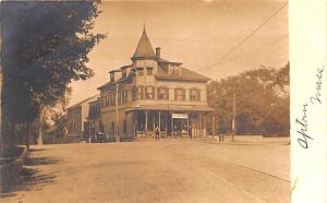 Upton MA Fiske's Pharmacy Trolley Stop, RPPC