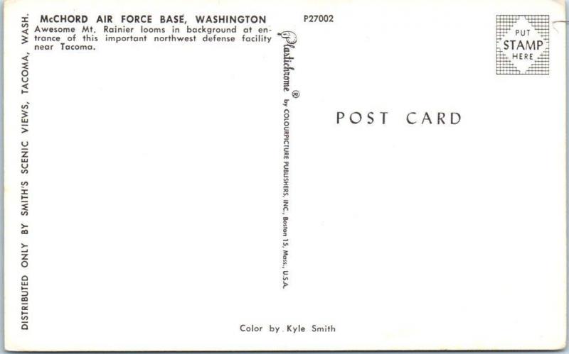 McCHORD AIR FORCE BASE, Washington  WA  Sign NORTHWEST DEFENDERS 1960s Postcard*