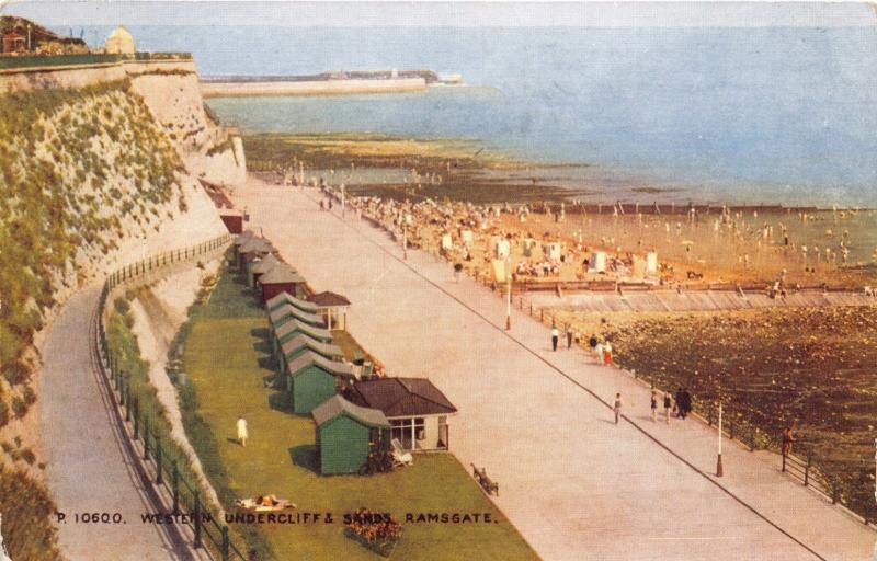 RAMSGATE KENT UK WESTERN UNDERCLIFF & SANDS SALMON #10600 POSTCARD