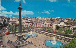 Postcard Modern London Trafalgar Square and Nelson's column