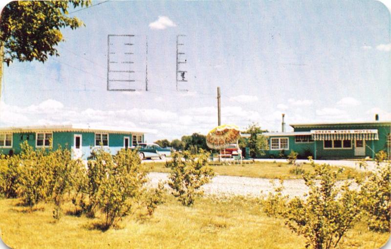 WINNIPEG MANITOBA CANADA GREEN ACRES MOTEL~1800 PEMBINA HIGHWAY POSTCARD 1959 