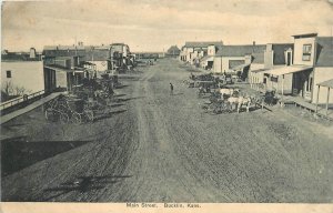 Postcard Kansas Bucklin Main Street transportation 3-11394